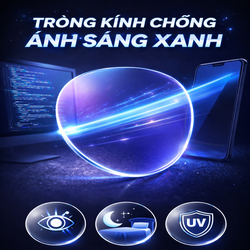 Tròng Kính Chống Ánh Sáng Xanh Stelia