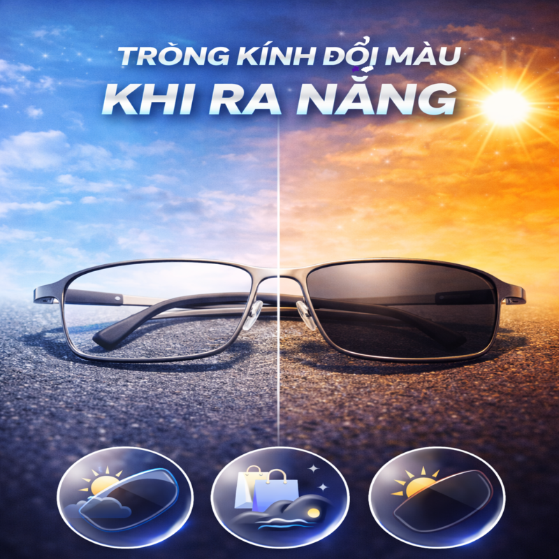 Tròng Kính Đổi Màu Khi Ra Nắng Stelia