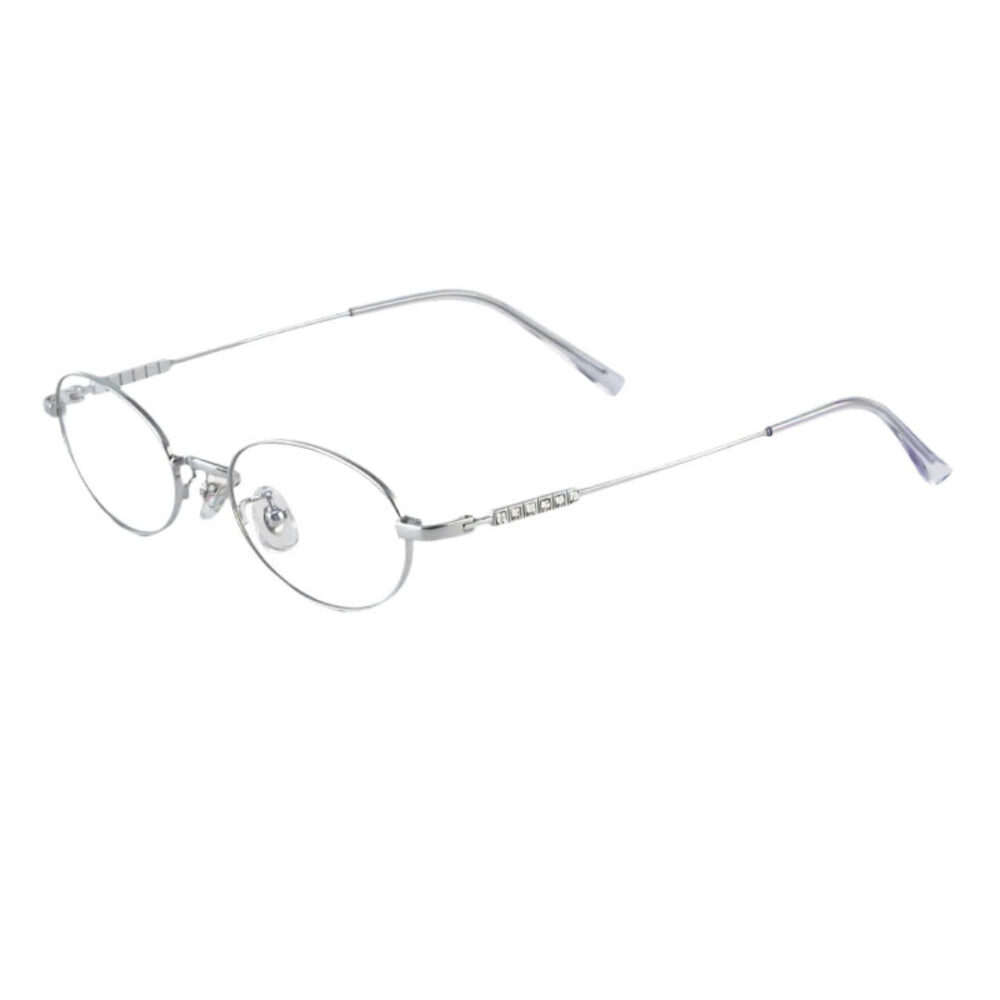 Kính cận CO09 dáng oval màu bạc của Stelia