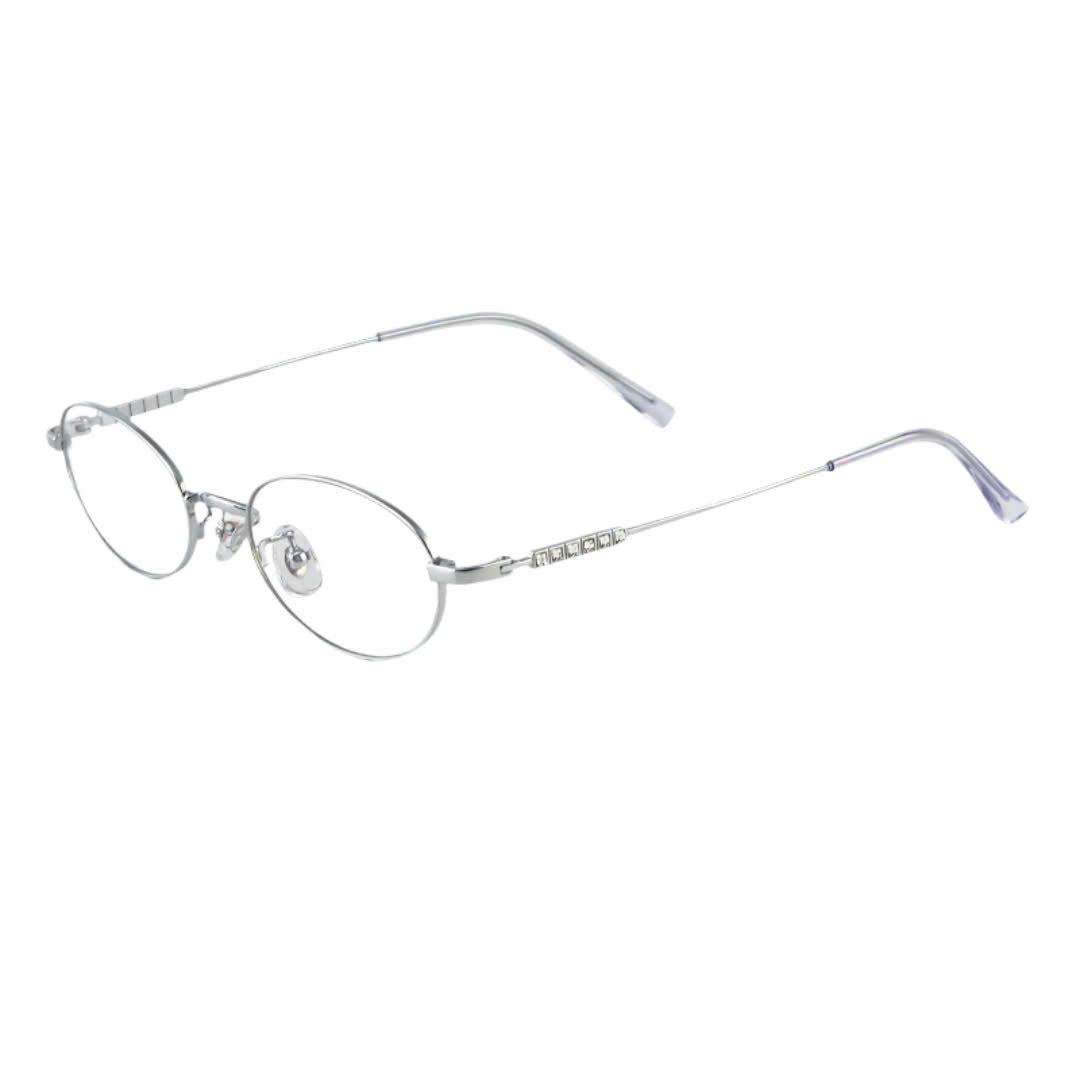 Kính cận CO09 dáng oval màu bạc của Stelia